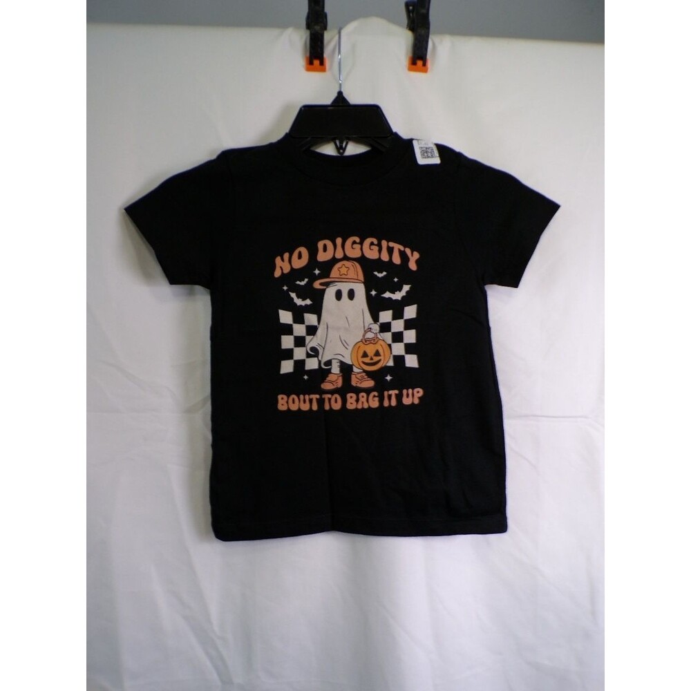 Port & Company Toddler 3T Black T-Shirt Halloween Ghost No Diggity Graphic